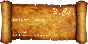 Welker Csaba névjegykártya